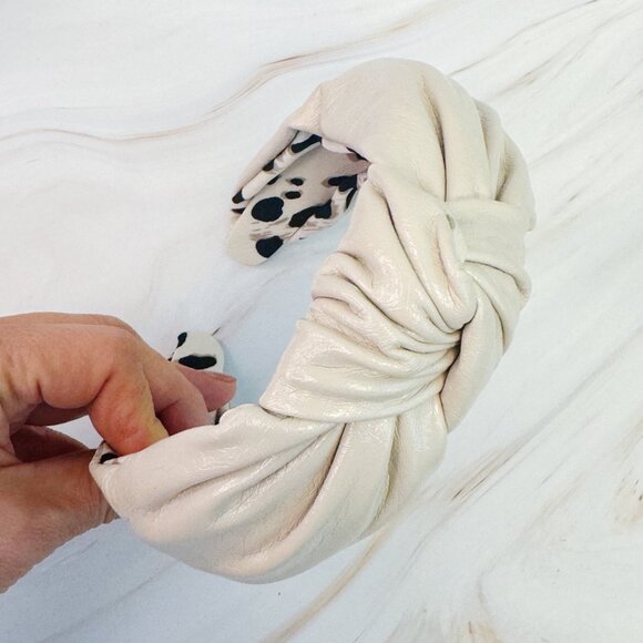 NWT - Ellison + Young - Chic Twisted Knot Faux Leather Headband - Picture 4 of 5